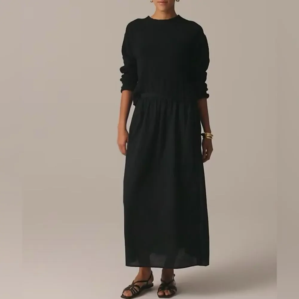 J.CREW Cotton Turtleneck Sweater Black Chunky Knit Ribbed Cuff Hem Soft XXS NEW